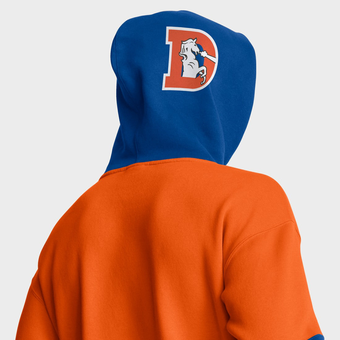 Denver Broncos Helmet Retro Pullover Hoodie Orange