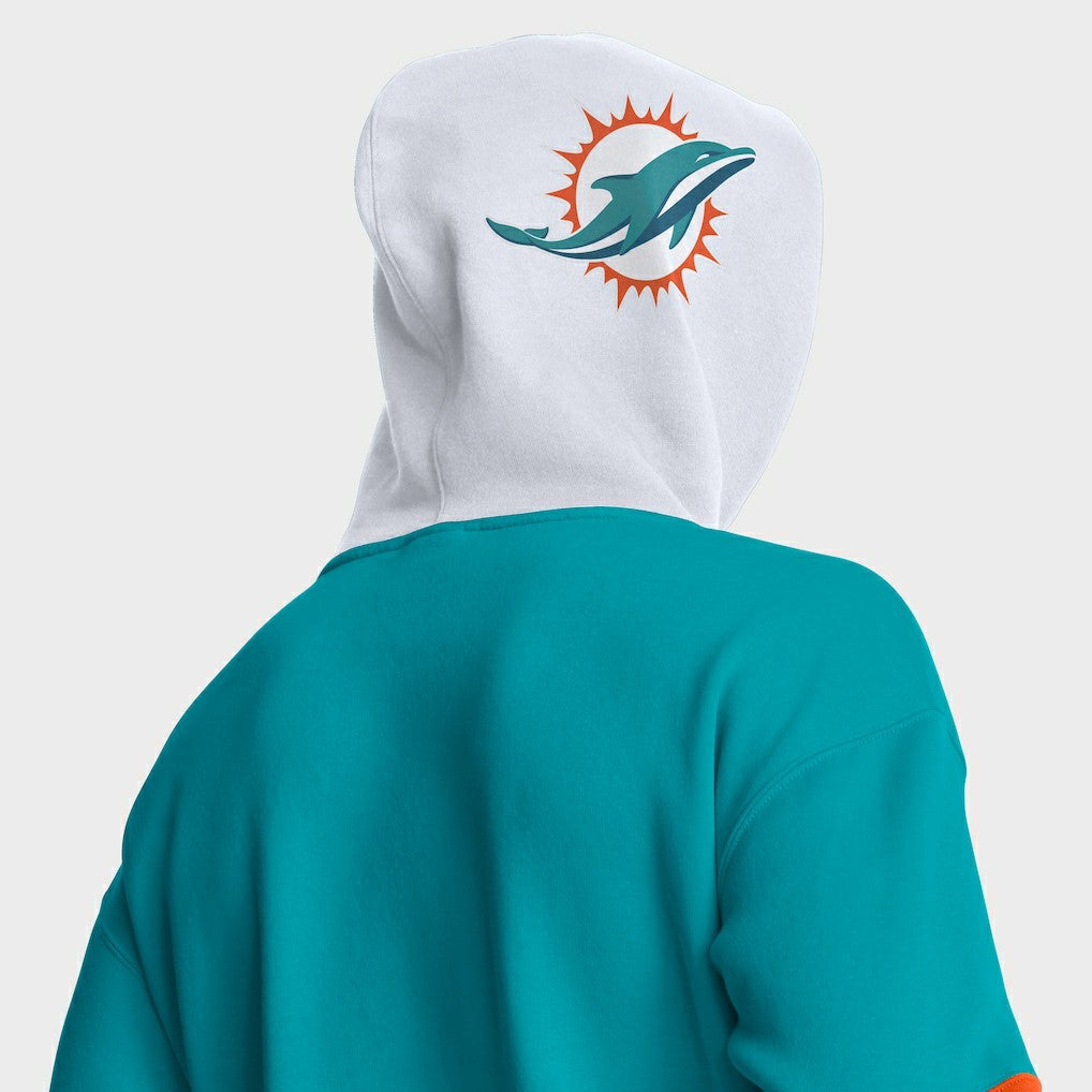 Miami Dolphins Helmet Pullover Hoodie Aqua