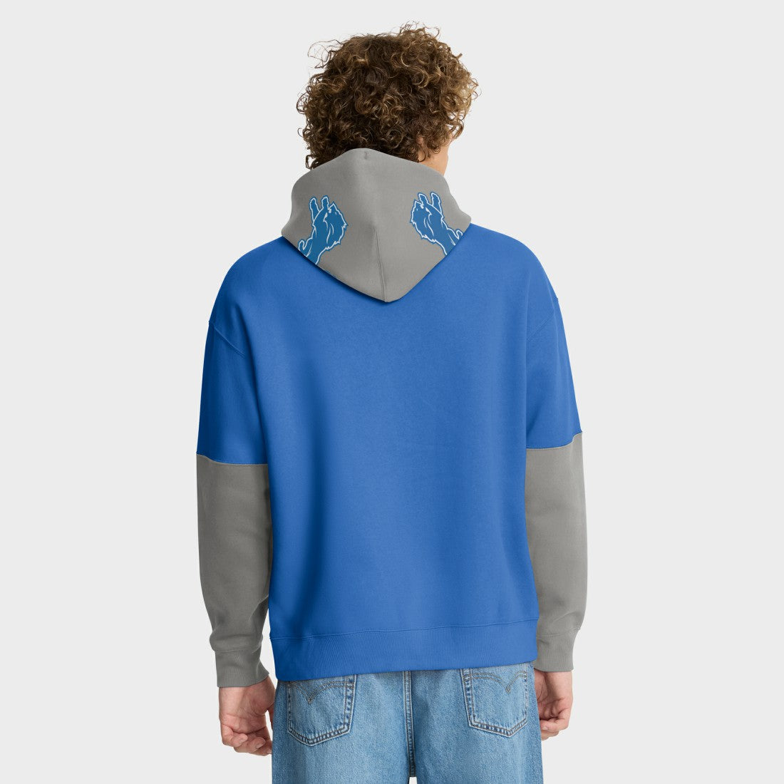 Detroit Lions Helmet Pullover Hoodie Blue