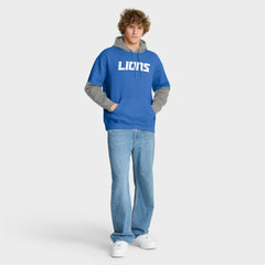 Detroit Lions Helmet Pullover Hoodie Blue