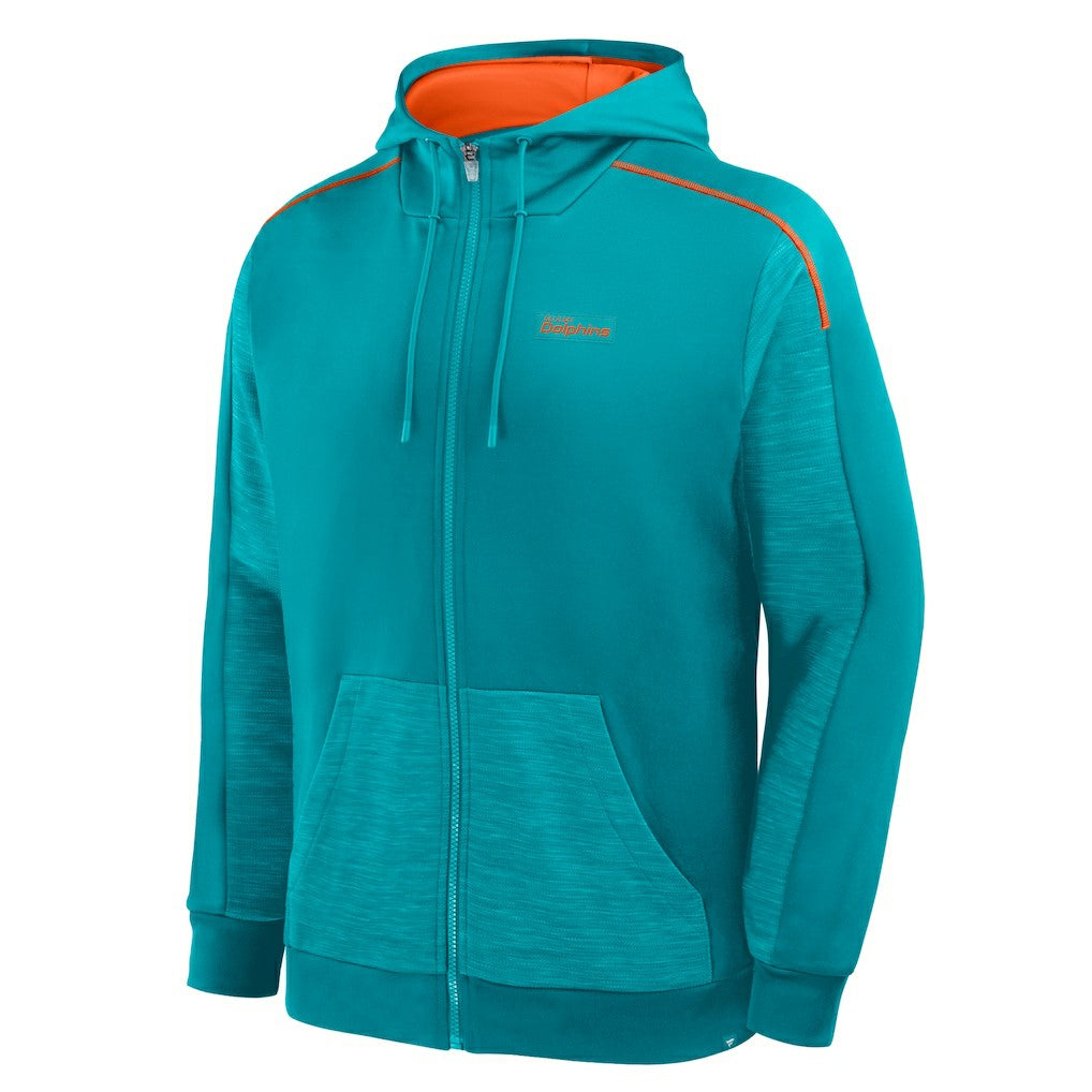Miami Dolphins Checkdown Pass Full-Zip Hoodie Aqua