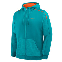Miami Dolphins Checkdown Pass Full-Zip Hoodie Aqua