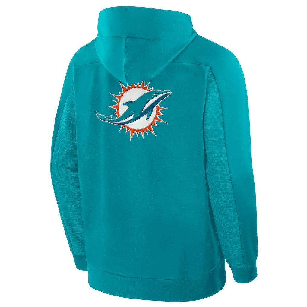 Miami Dolphins Checkdown Pass Full-Zip Hoodie Aqua