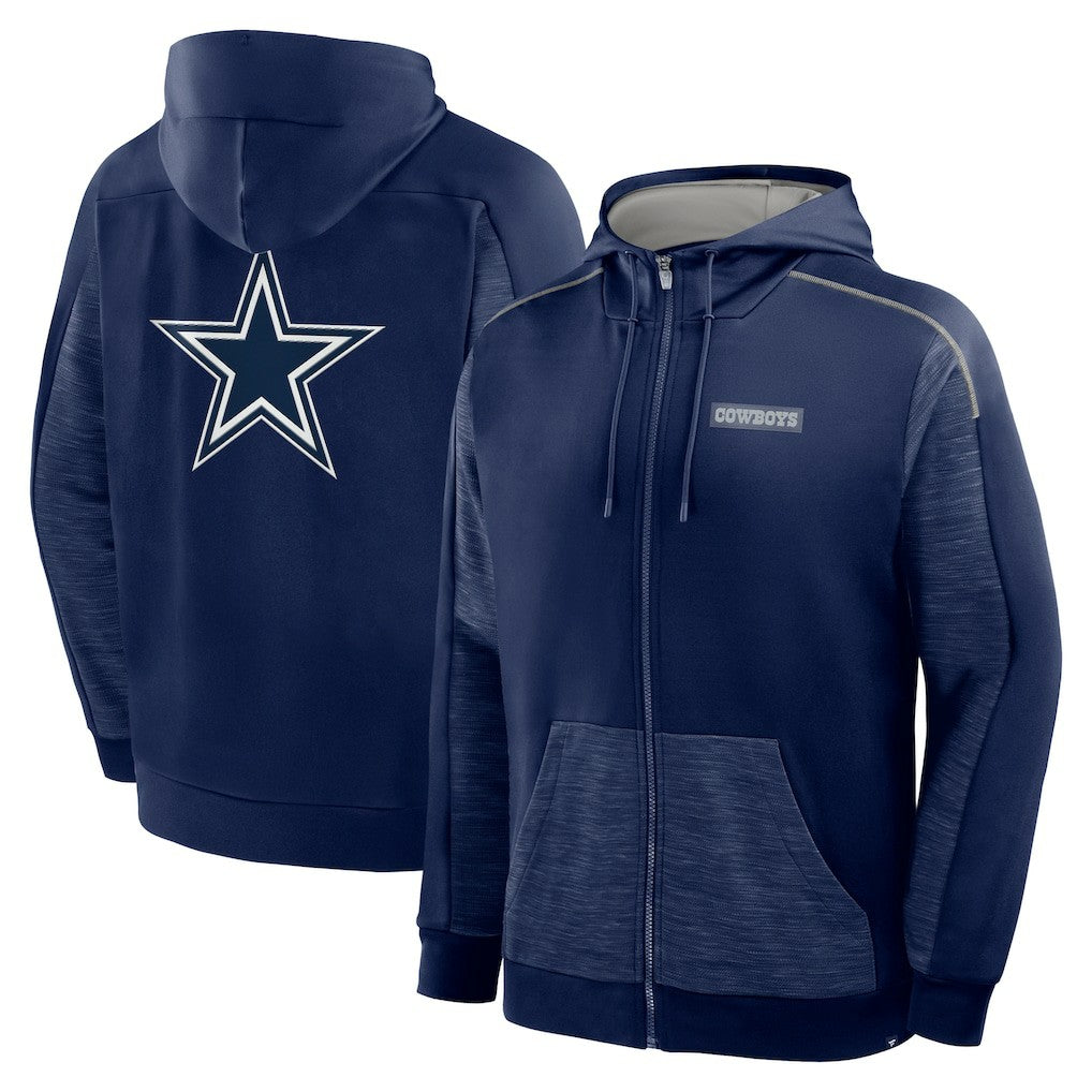 Dallas Cowboys Checkdown Pass Full-Zip Hoodie Navy