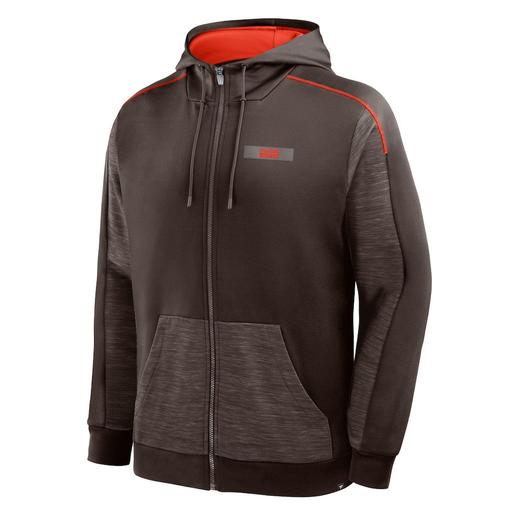 Cleveland Browns Checkdown Pass Full-Zip Hoodie Brown