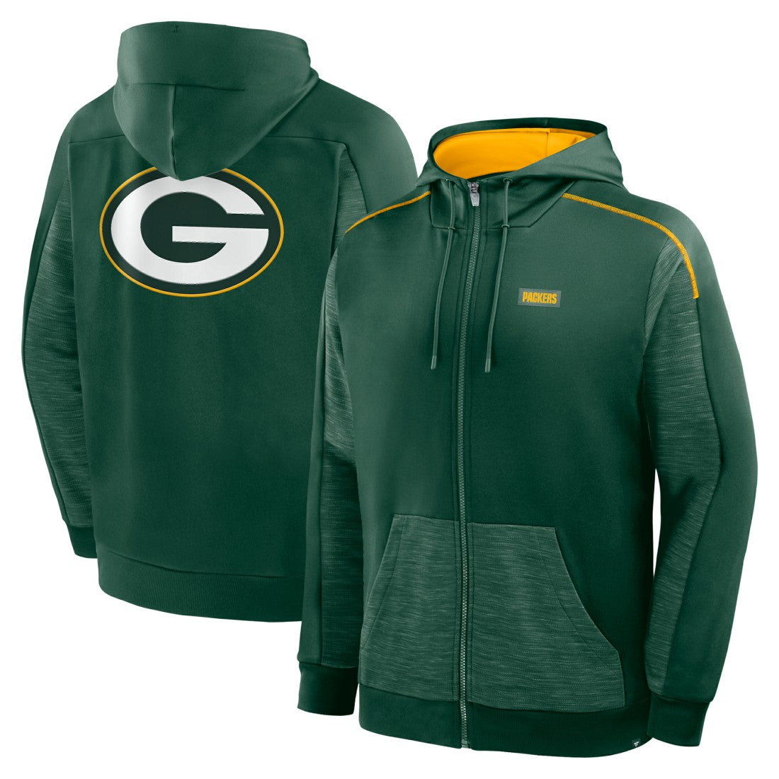 Green Bay Packers Checkdown Pass Full-Zip Hoodie Green