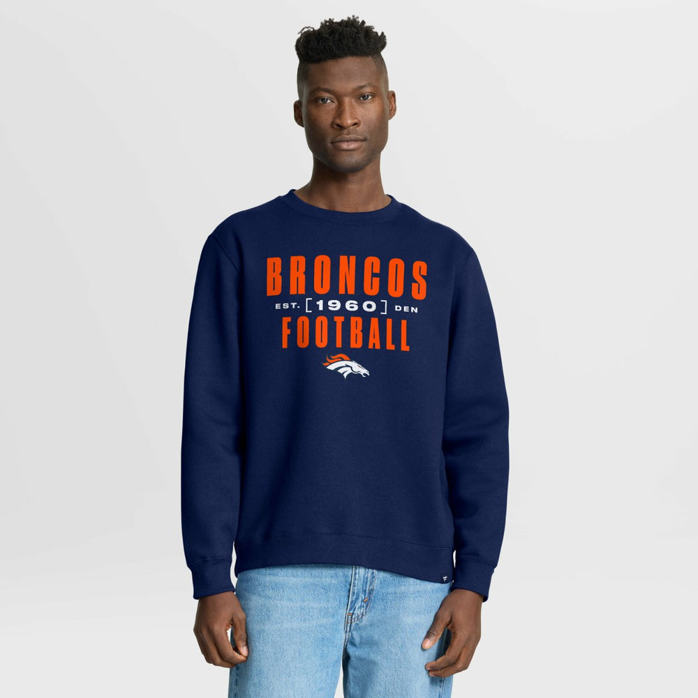 Denver Broncos Powerful Throw Legacy Pullover Sweatshirt Navy