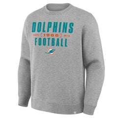 Miami Dolphins Powerful Throw Legacy Pullover Sweatshirt Heather Gray
