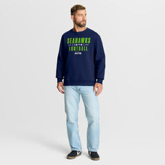 Seattle Seahawks Powerful Throw Legacy Pullover Sweatshirt College Navy