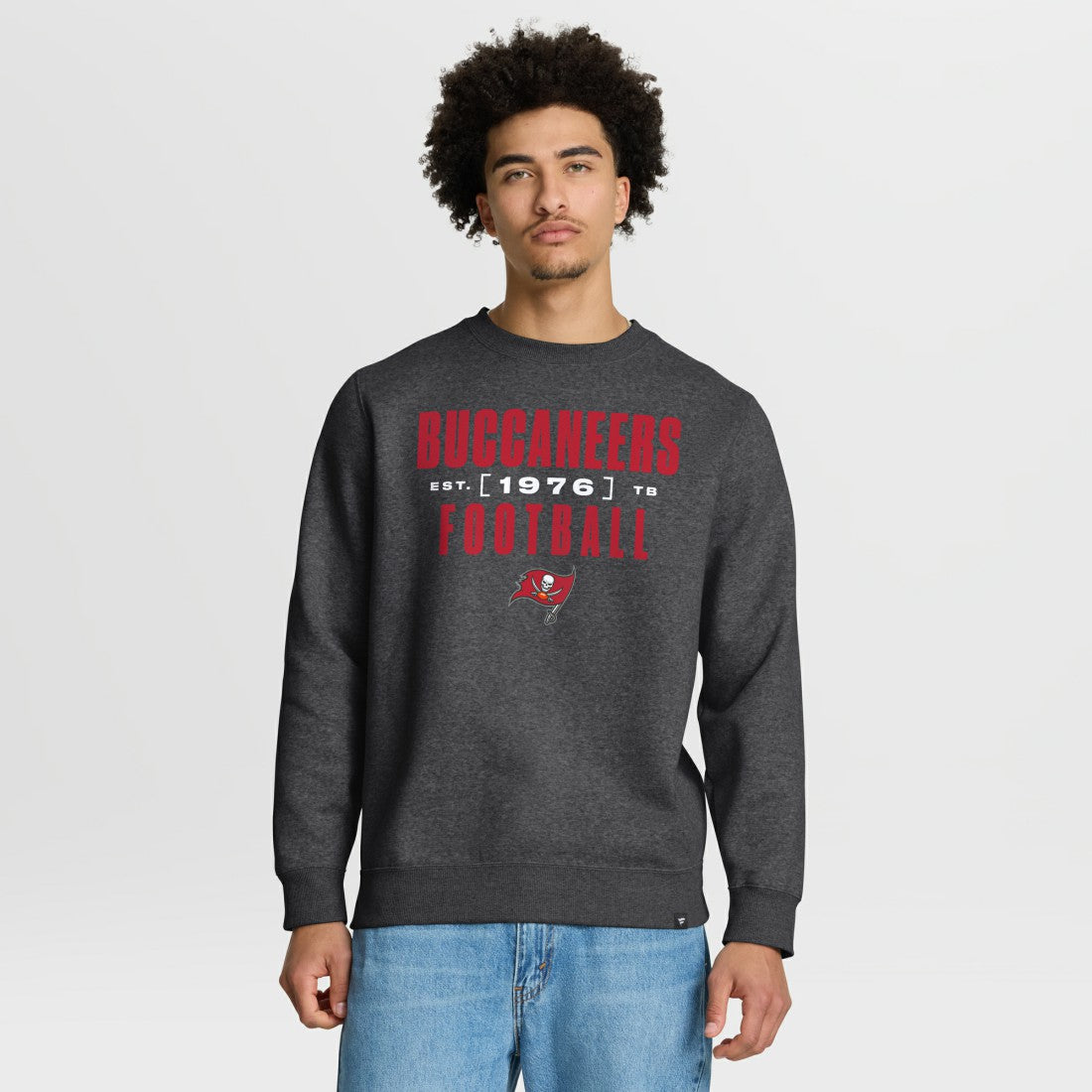 Tampa Bay Buccaneers Powerful Throw Legacy Pullover Sweatshirt Heather Pewter