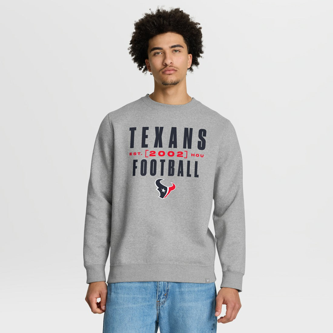 Houston Texans Powerful Throw Legacy Pullover Sweatshirt Heather Gray