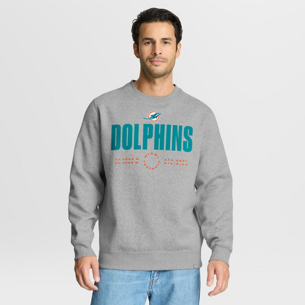 Miami Dolphins Direct Handoff Legacy Pullover Sweatshirt Heather Gray