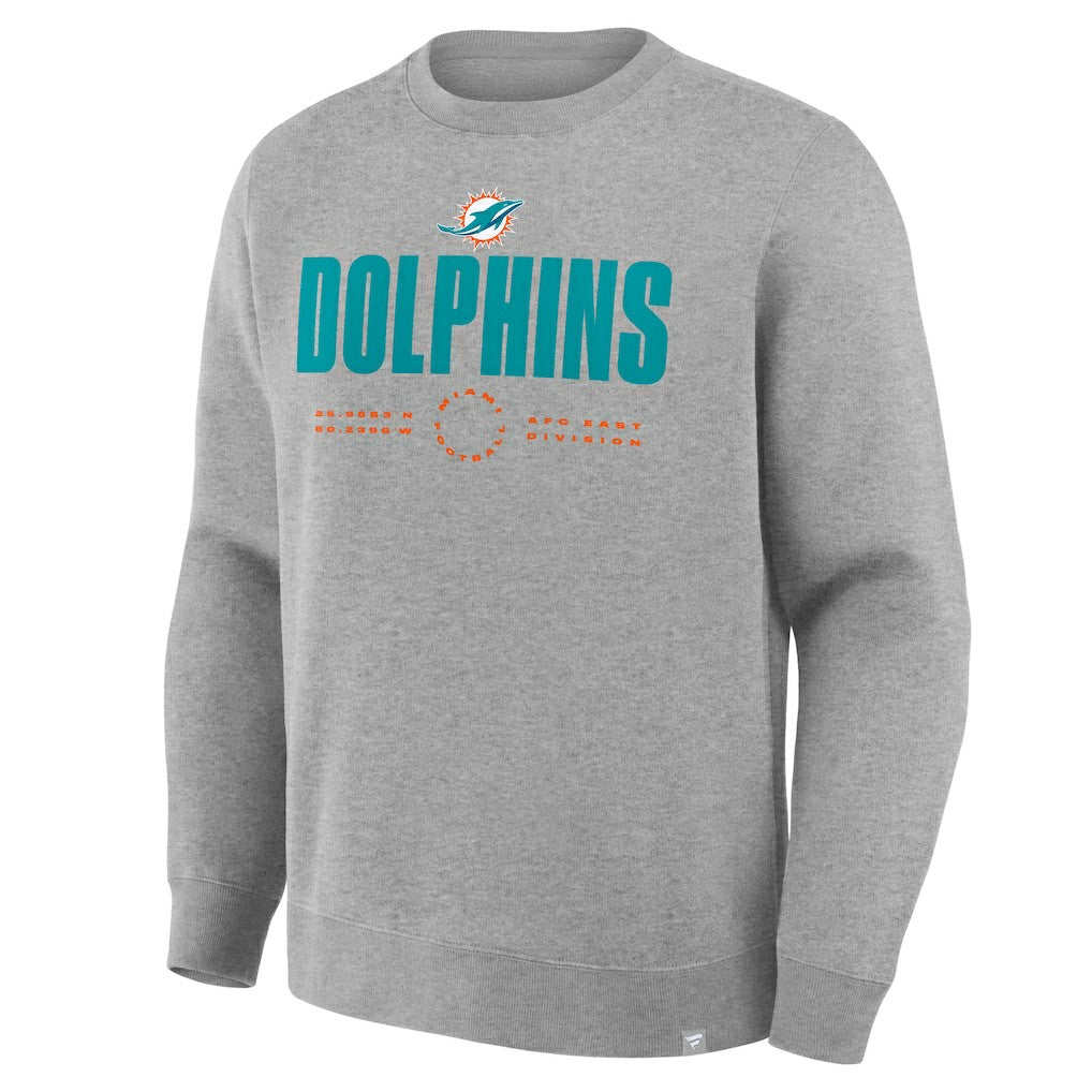Miami Dolphins Direct Handoff Legacy Pullover Sweatshirt Heather Gray