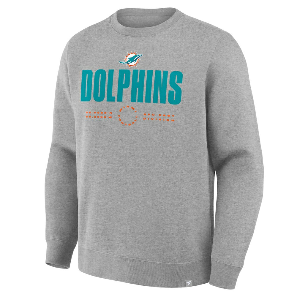 Miami Dolphins Direct Handoff Legacy Pullover Sweatshirt Heather Gray