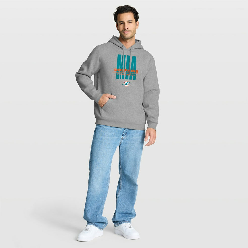 Miami Dolphins Right Tackle Legacy Pullover Hoodie - Heather Gray