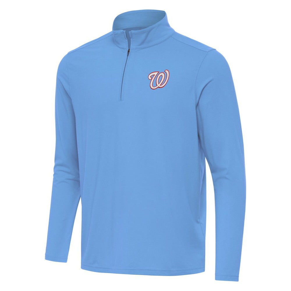 Washington Nationals Antigua Intent Quarter-Zip Top - Powder Blue Tops