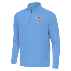 Washington Nationals Antigua Intent Quarter-Zip Top - Powder Blue Tops