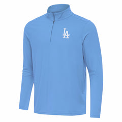 Los Angeles Dodgers Antigua Intent Quarter-Zip Top - Powder Blue Tops