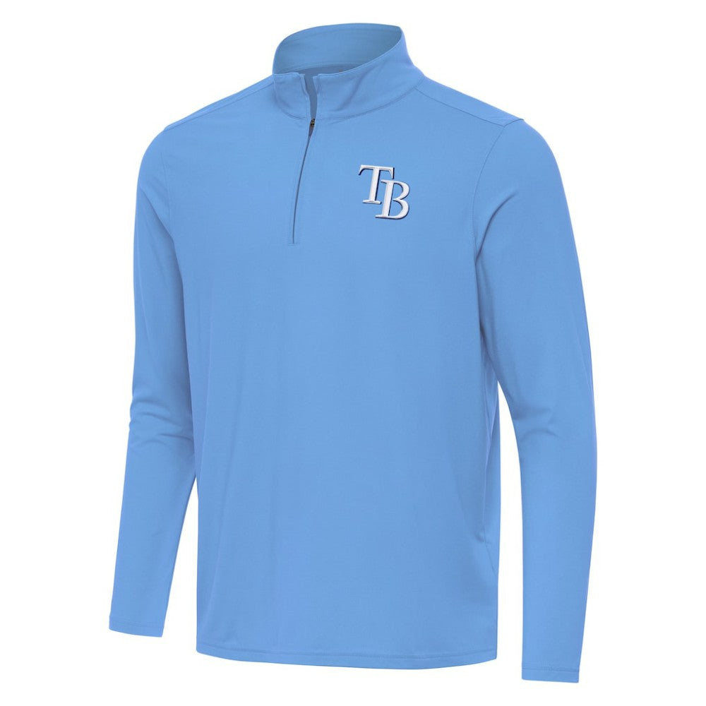 Tampa Bay Rays Antigua Intent Quarter-Zip Top - Powder Blue Tops