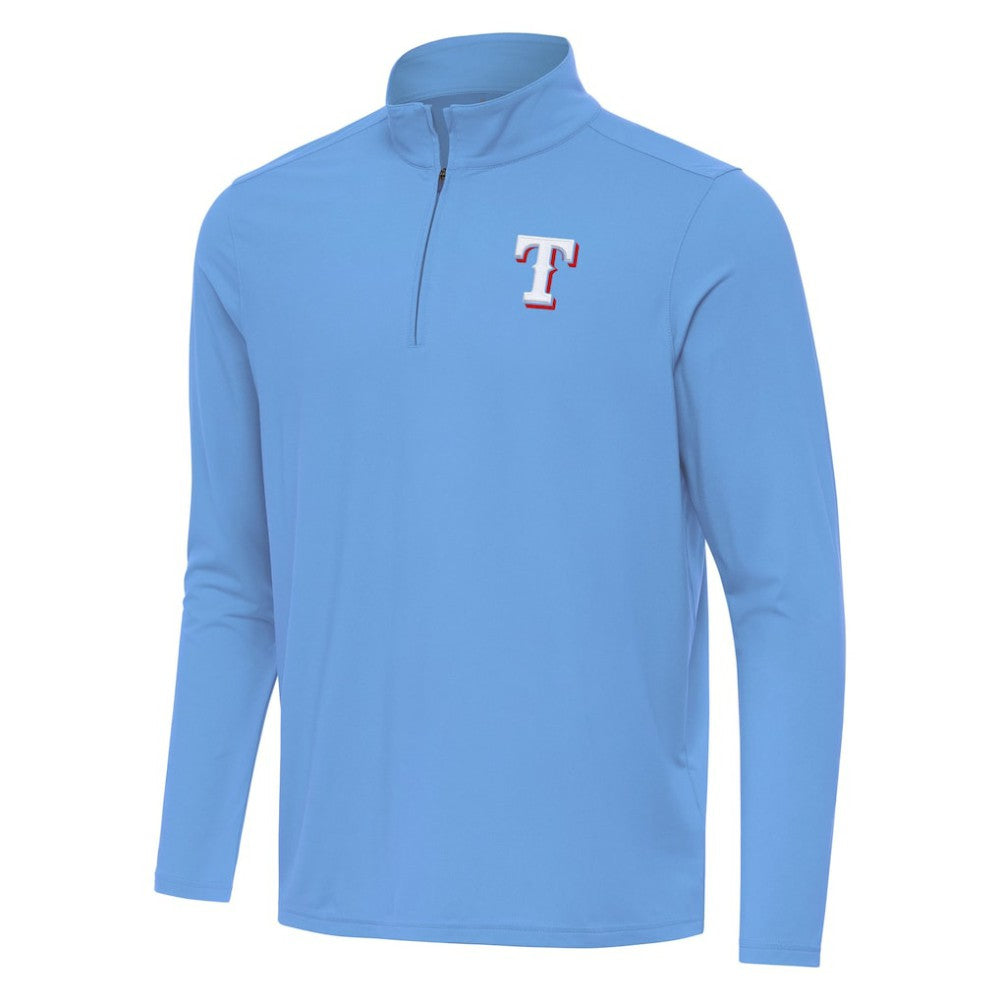 Texas Rangers Antigua Intent Quarter-Zip Top - Powder Blue Tops