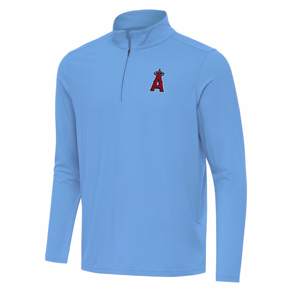 Los Angeles Angels Antigua Intent Quarter-Zip Top - Powder Blue Tops