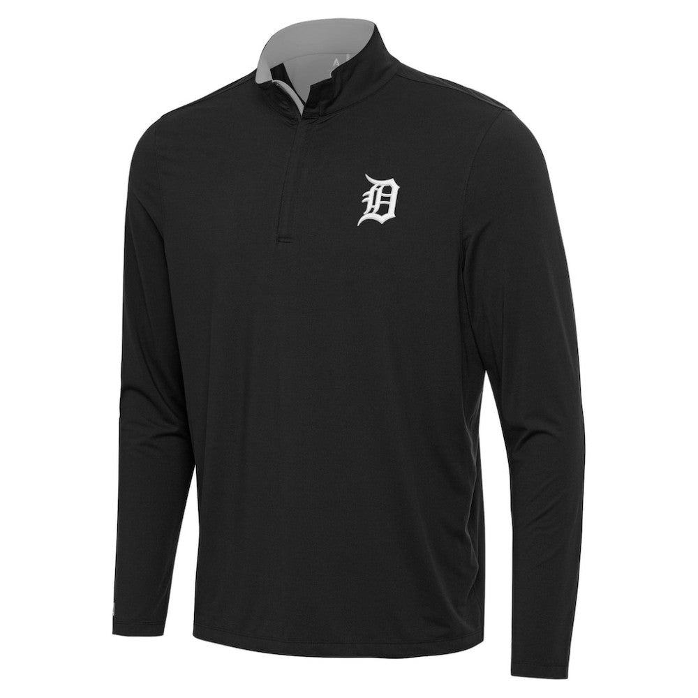 Detroit Tigers Antigua Content Quarter-Zip Top - Black Tops