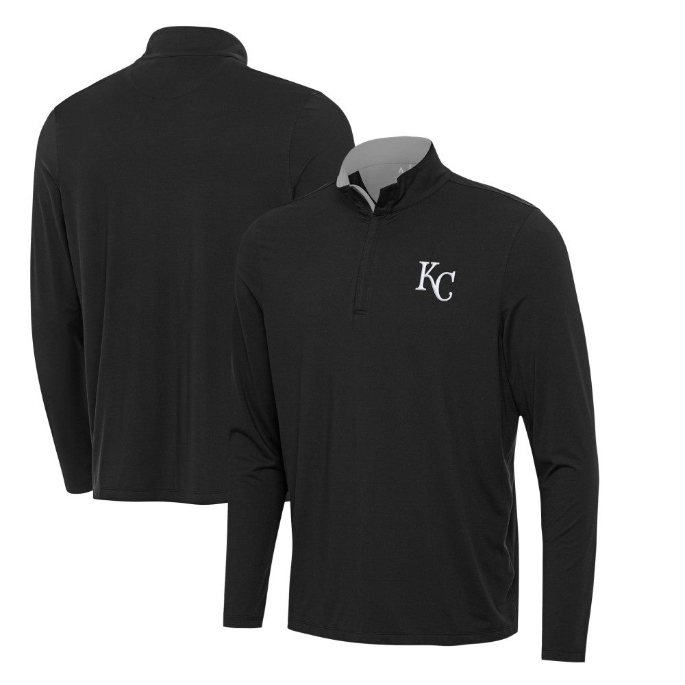 Kansas City Royals Antigua Content Quarter-Zip Top - Black Tops