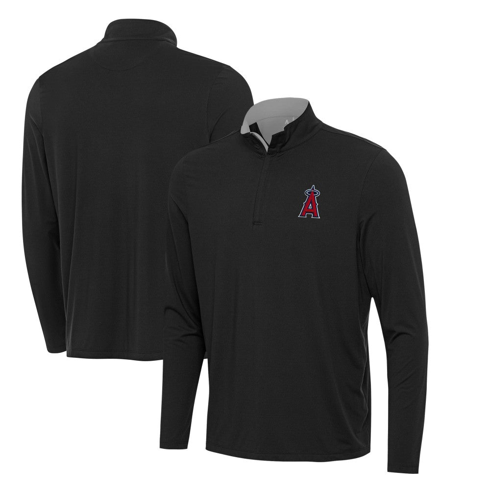 Los Angeles Angels Antigua Content Quarter-Zip Top - Black Tops