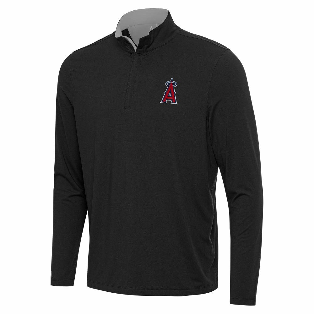 Los Angeles Angels Antigua Content Quarter-Zip Top - Black Tops