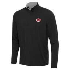 Cincinnati Reds Antigua Content Quarter-Zip Top - Black Tops
