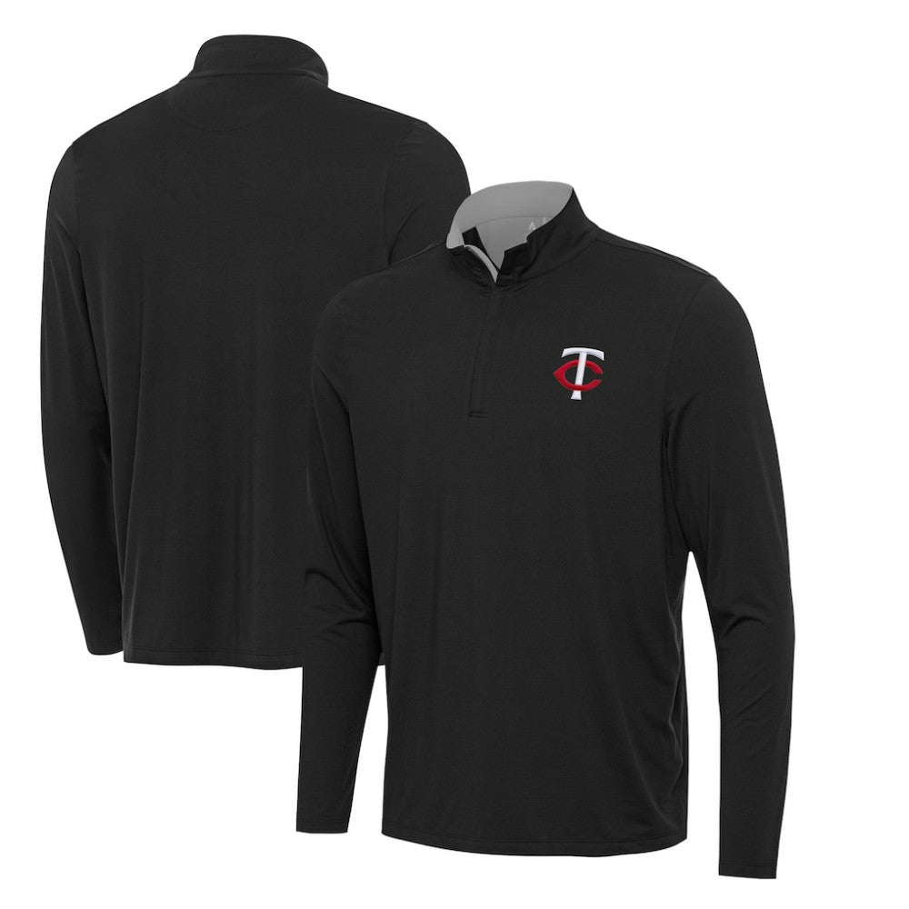 Minnesota Twins Antigua Content Quarter-Zip Top - Black Tops