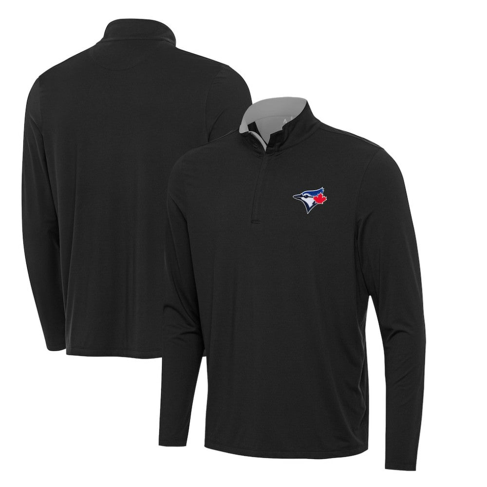 Toronto Blue Jays Antigua Content Quarter-Zip Top - Black Tops