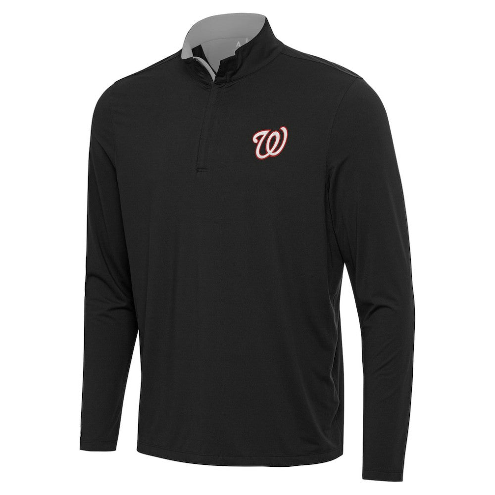 Washington Nationals Antigua Content Quarter-Zip Top - Black Tops