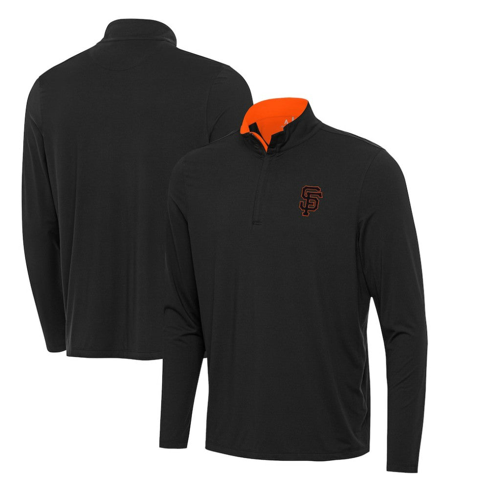 San Francisco Giants Antigua Content Quarter-Zip Top - Black Tops