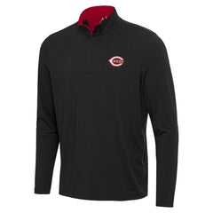 Cincinnati Reds Antigua Content Quarter-Zip Top - Black Tops