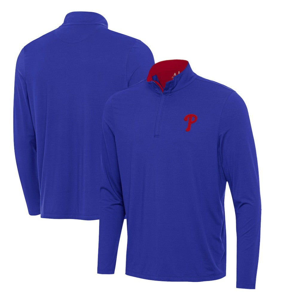 Philadelphia Phillies Antigua Content Quarter-Zip Top - Royal Tops