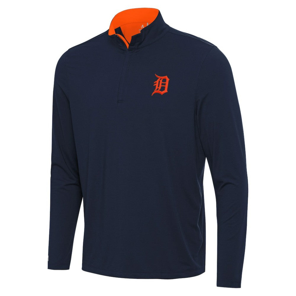 Detroit Tigers Antigua Content Quarter-Zip Top - Navy Tops