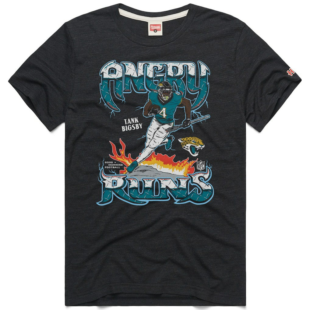 Tank Bigsby Jacksonville Jaguars Homage Unisex Angry Runs Player Graphic Tri-Blend T-Shirt Charcoal