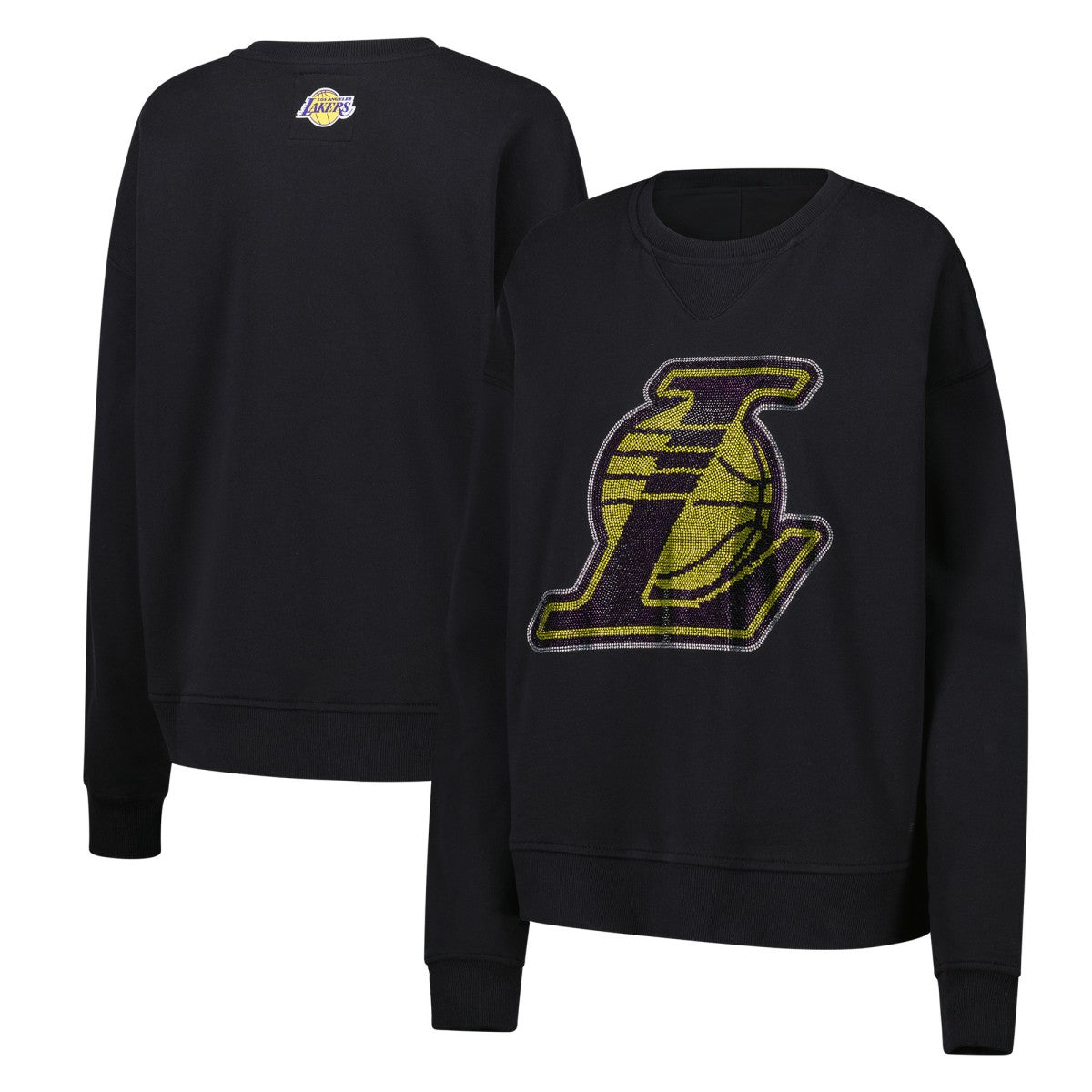 Los Angeles Lakers Terez Women's Gemstone Logo Pullover Sweatshirt Black