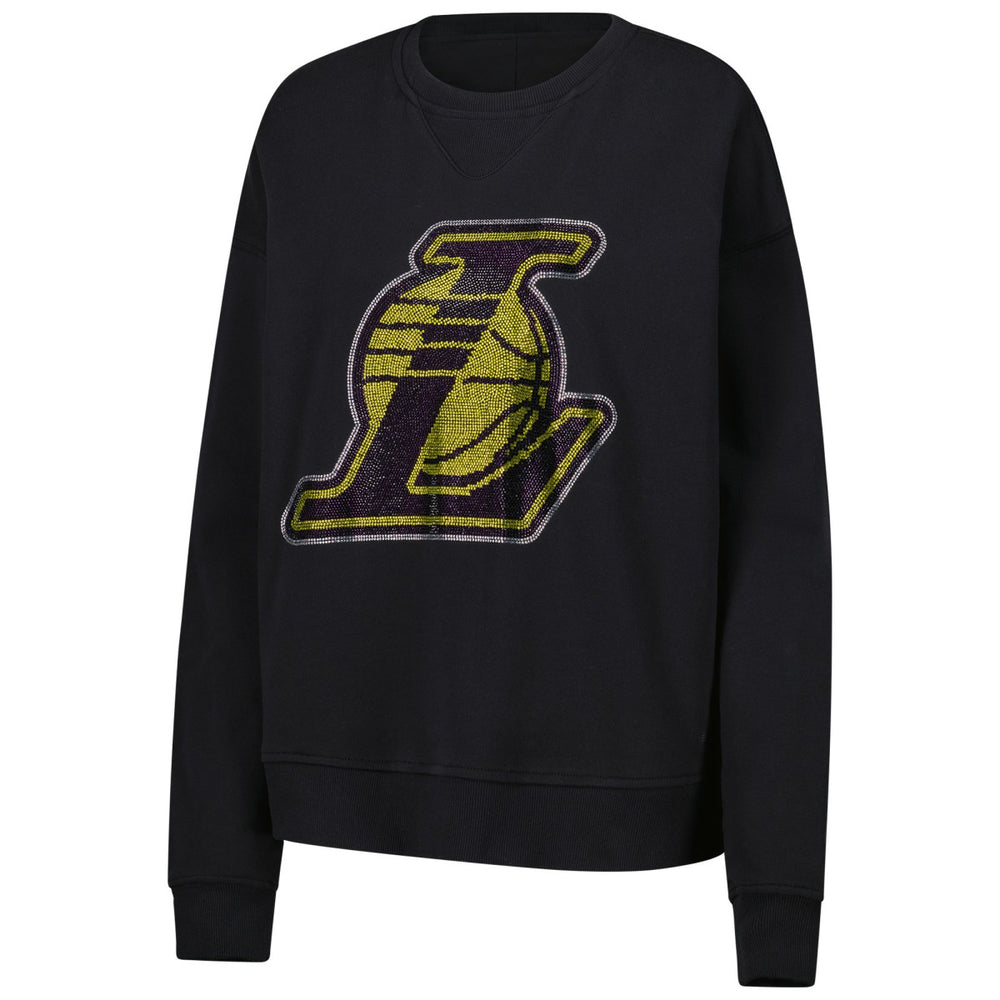 Los Angeles Lakers Terez Women's Gemstone Logo Pullover Sweatshirt Black
