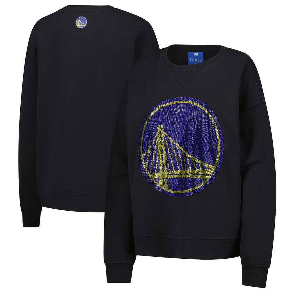 Golden State Warriors Terez Women's Gemstone Logo Pullover Sweatshirt Black