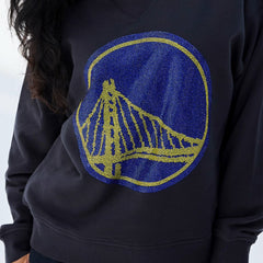 Golden State Warriors Terez Women's Gemstone Logo Pullover Sweatshirt Black