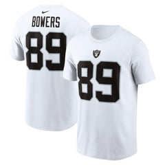 Brock Bowers Las Vegas Raiders Name & Number T-Shirt White