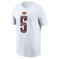 Jayden Daniels Washington Commanders Name & Number T-Shirt White