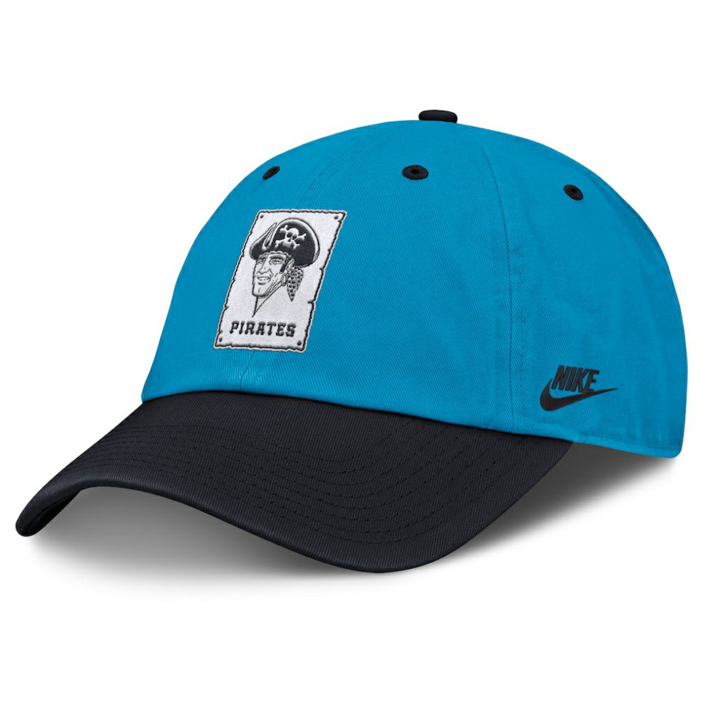 Pittsburgh Pirates Nike Neon 90s Club Adjustable Hat - Blue/Navy Hats