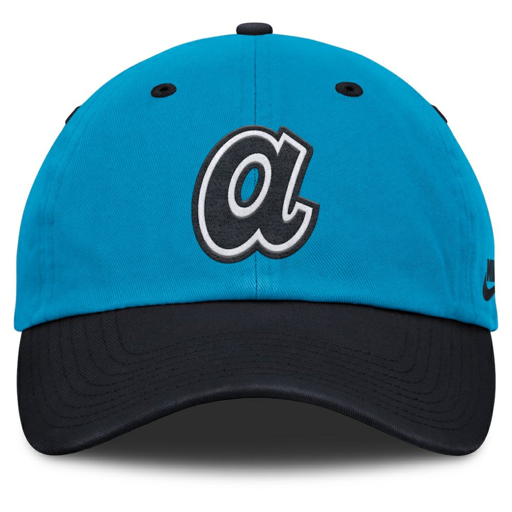 Atlanta Braves Nike Neon 90s Club Adjustable Hat - Blue/Navy Hats