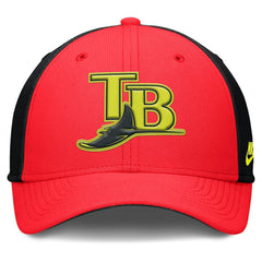 Tampa Bay Rays Nike Neon 90s Rise SwooshFlex Hat - Crimson/Black Hats
