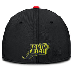Tampa Bay Rays Nike Neon 90s Rise SwooshFlex Hat - Crimson/Black Hats