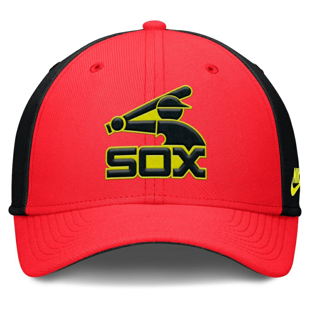 Chicago White Sox Nike Neon 90s Rise SwooshFlex Hat - Crimson/Black Hats
