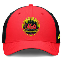 New York Mets Nike Neon 90s Rise SwooshFlex Hat - Crimson/Black Hats